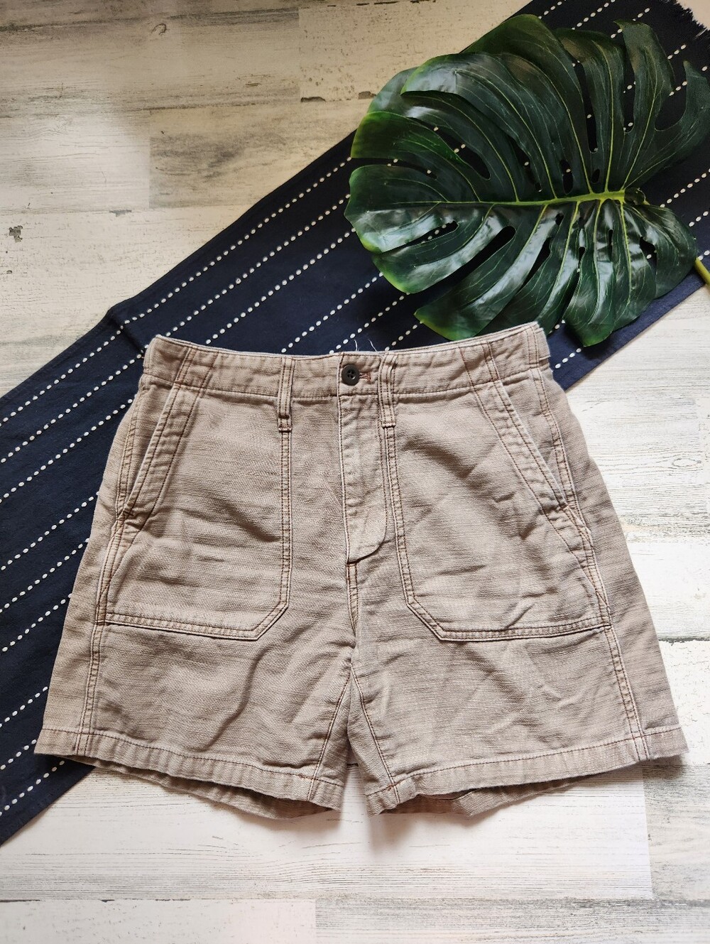 Madewell Relaxed Fatigue Shorts Utility Cotton Tan Beige Size 25